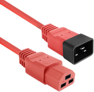 ACT Netsnoer C20 - C21 IEC60320 rood 1 m AK5360