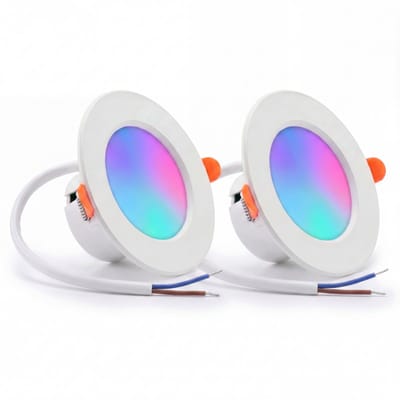 OneProduct Slimme Inbouwspots 2 Stuks - RGB LED Verlichting - Wifi & Bluetooth - Dimbaar - 10W
