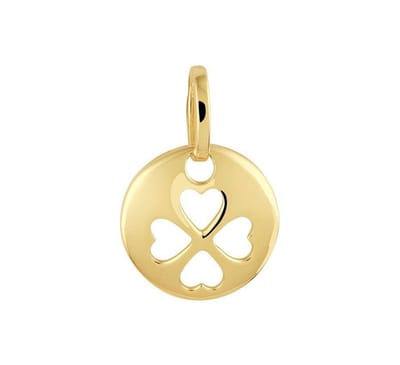 Hanger Rond Met Klavertje 14K Geelgoud