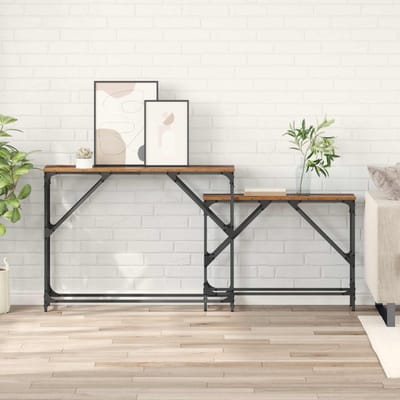 vidaXL - Wandtafel - 2 - st - Oud - Hout - 100 - x - 28 - x - 75 - cm - Bewerkt - hout