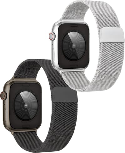 Milanees Horlogebandje Geschikt voor 38/40/41 mm Band Milanees - Bandje Geschikt voor 38/40/41 mm Bandje Milanees - Zwart & Zilver