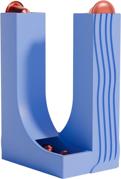 Fiastra Curva capsulehouder geschikt voor Nespresso capsules - capsule dispenser - koffiecup houder - blauw - 11 x 10 x 16 cm