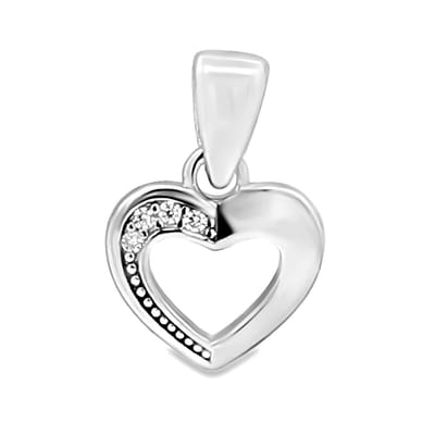 Juwelier Zwartevalk - Zilveren (gerhodineerd) hartje hanger met zirkonia - 24.408