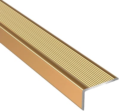 Traprandprofiel - Antislip strip - Trapranden beschermen - L-vormig aluminium - 100cm - Goud