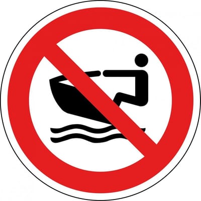 Waterscooters verboden bord - kunststof - P057 300 mm