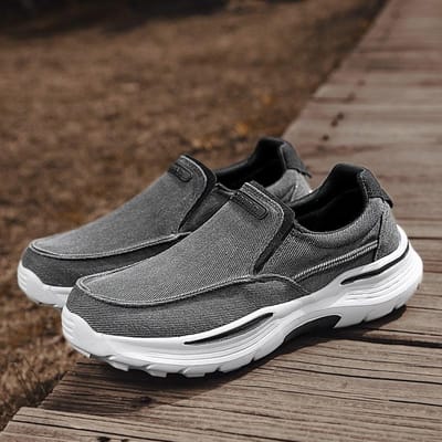 Heren Casual Schoenen Canvas Ademende Loafers Heren Nieuwe Mannelijke Comfortabele Outdoor Wandelschoenen Klassieke Loafers Heren Sneakers 39 gray