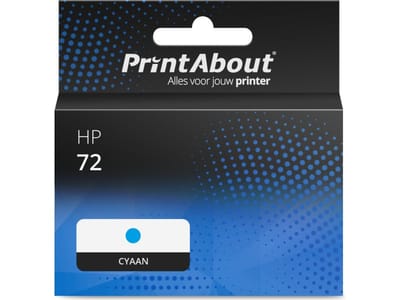 PrintAbout huismerk Inktcartridge 72 (C9371A) Cyaan Geschikt voor HP