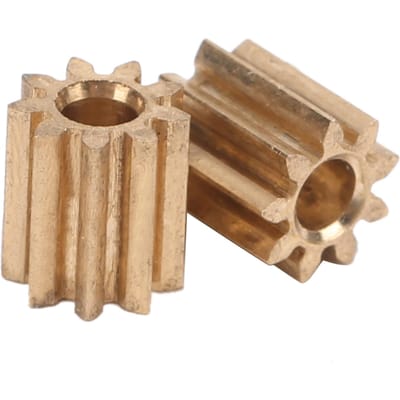 2 stuks Motor Tandwiel Messing Tandwiel 9 Tanden Vervangingsonderdelen