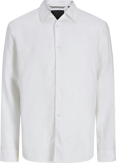 Overhemd Lange Mouw Jack &amp; Jones 12293563 LAWRENCE LINEN-BRIGHT WHITE