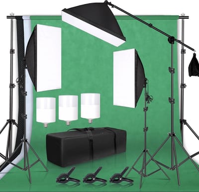Fotostudio Set - Softbox, Greenscreen en Studiolampen - Geschikt voor Woonkamer, Slaapkamer en Hal