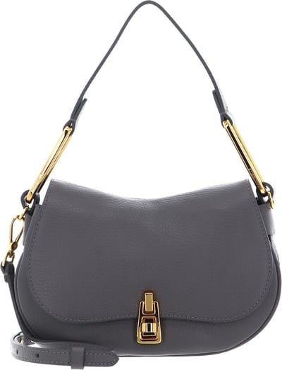 COCCINELLE Leren Schoudertas Coccinelle Magie Soft Handbag Grained Leather Grafite Grijs