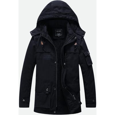 Winter Nieuw Gewassen Jas Katoenen Kleding Opgehoopt Verdikt Warm en Koudebestendig Heren Medium en Lang Capuchon Gewatteerd Heren 5XL