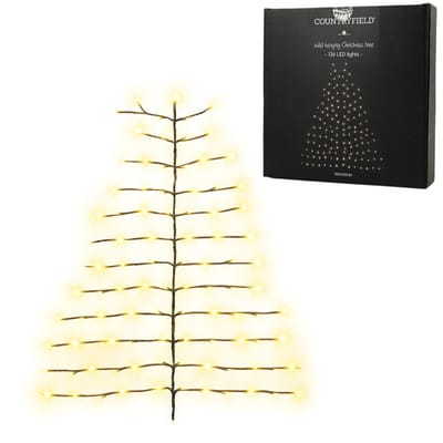 LED Kerstboom voor aan de Muur – 136 Warm Witte LED’s – 120x100 cm – Flexibele Draadboom – Inclusief Stekker – Indoor & Overkapt Buiten – Ruimtebesparende Wanddecoratie