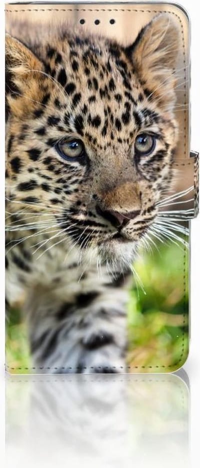 Boekhoesje voor Samsung Galaxy S10 Plus Telefoonhoesje met Pasjes Baby Luipaard