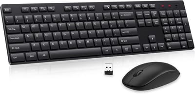 Draadloze Toetsenbord en Muisset – Stil, Volledige Grootte, 2,4 GHz, Vertragingsvrij, USB, Geschikt voor Windows, Mac, Chrome OS