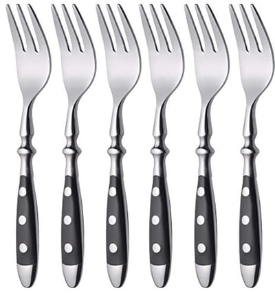 Set van 6 Taartvorken, Gesmeed, Rustiek Design