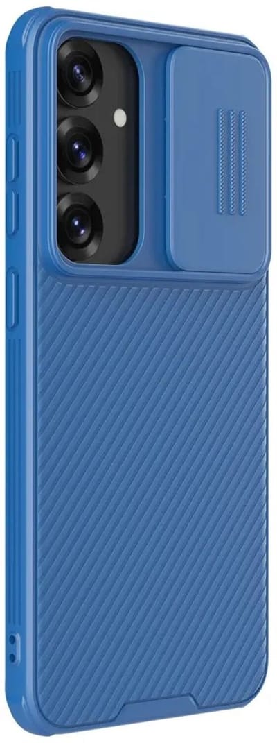 Nillkin CamShield Hoesje Geschikt voor Samsung Galaxy S25 - Back Cover met Camera Slider - Extra Camera Bescherming - Blauw