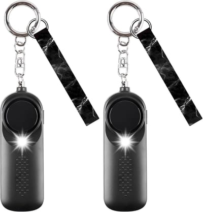 Persoonlijk Alarm - Veiligheidssirene Noodalarm - Persoonlijke Veiligheid - 130dB Geluid LED - 8.8 x 3.1 x 1.8 cm - Zwart