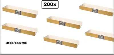 200x Inschuif Panini Tasty karton- frikandel snack tapas bakje festival thema feest carnaval