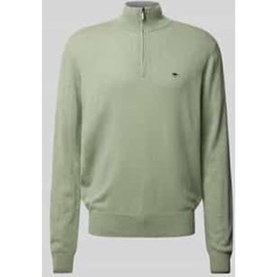 Fynch-Hatton Trui Troyer-Zip Merino Cashmere Light Khaki / male