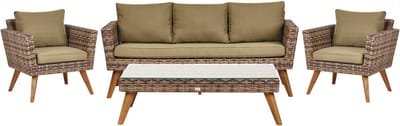 VITTORIA XL - Loungeset voor 5 - Olijfgroen - PE rotan