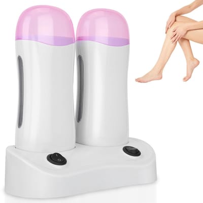 Waxmachine - Waxmachine met dubbele kop - Epilator - Dubbele waxverwarmer - Roller waxset - Ontharingsapparaat - Geschikt voor mannen en vrouwen - Geschikt voor benen, armen, gezicht, oksels, bikinilijn, wenkbrauwen en Brazilian waxing
