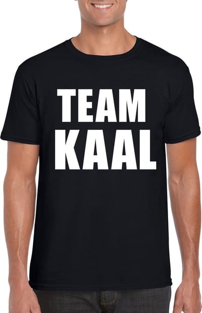 Zwart team kaal t-shirt voor heren S