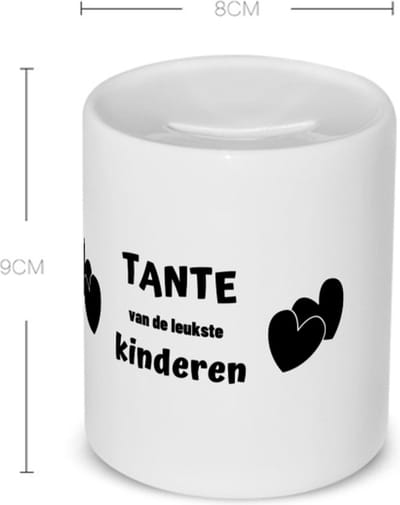 Akyol - tante van de leukste kinderen Spaarpot - Tante - de leukste tante - verjaardag - cadeau voor tante - kado - geschenk - 350 ML inhoud