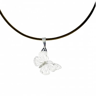 Ketting zilverkleur filigraan vlinder 45 cm - Charme Bijoux