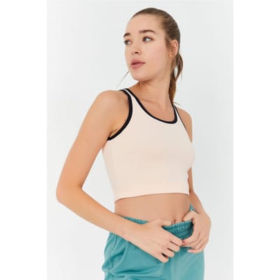 Geribbelde Mouwloze Crop Top