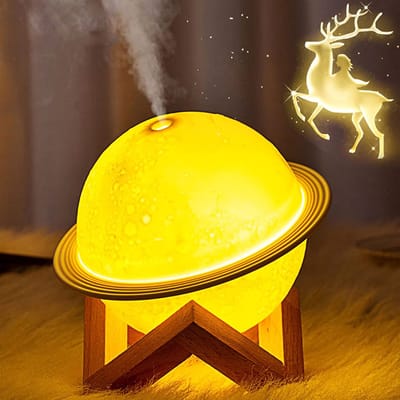 Moon Lamp Cool Mist - Luchtbevochtiger - LED Nachtlampje - 8 Kleuren