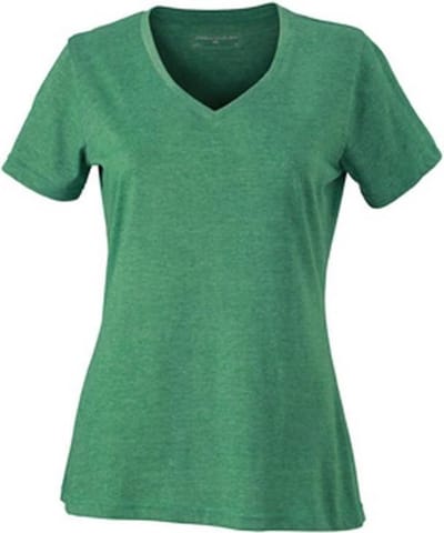 James and Nicholson Dames/dames Heather T-Shirt (Groene Melange)