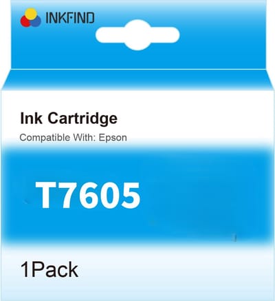 INKFIND T7605 Licht Cyaan inktcartridge compatibel met Epson T7605 Geschikt voor Epson SureColor SC-P600 SC P600 SC P600 -1-pack LC