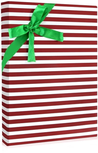 Dailygoods- Inpakpapier Holografisch Aluminiumfolie - Snoepstok/gestreept - 1 Rol 43 x 300 cm - Verjaardag/Kerstmis - Bruiloft/Babyshower - Tijdloos Ontwerp - Cadeaupapier