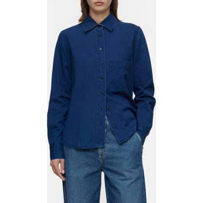 Closed Straight Fitted Blouse Shirt Dark Blue Maat: XXS | Longsleeves Outlet | Dames | Blauw