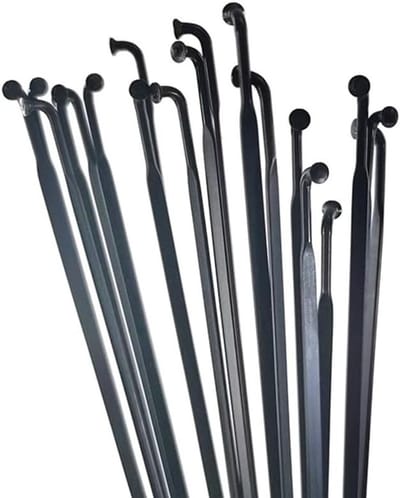 Spaken voor gefelste wielstellen, 14G Fietsspaken 20 stuks J-bocht platte fietsspaken 2 mm elleboog met appels(278 Mm.)