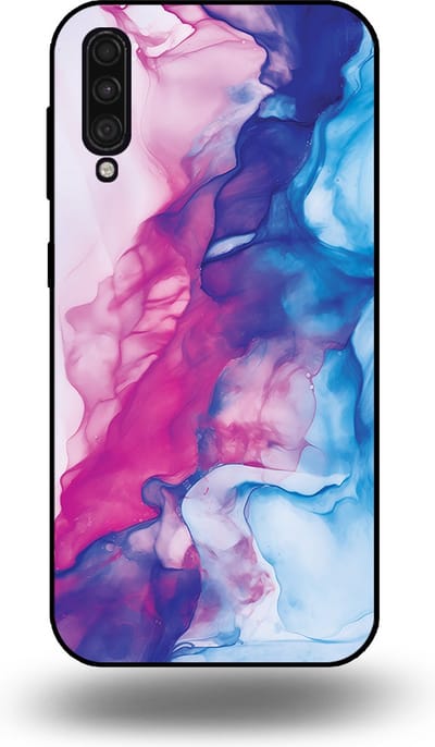 Smartphonica Telefoonhoesje Geschikt voor Samsung Galaxy A50s met Roze Blauw Marmer Opdruk - TPU Backcover Case Rose Blue Marble Design geschikt voor Samsung Galaxy A50s