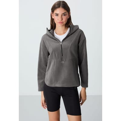 Overgrote Pluche Half-rits Hoody Sweatshirt