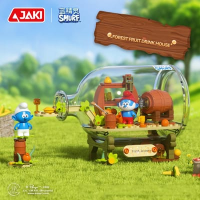 Smurfen Drijvende Fles Bouwstenen DIY Speelgoed Kinderen Cadeau Paddenstoelentuin Boshuis Modelstenen Creatief Plezier yellow