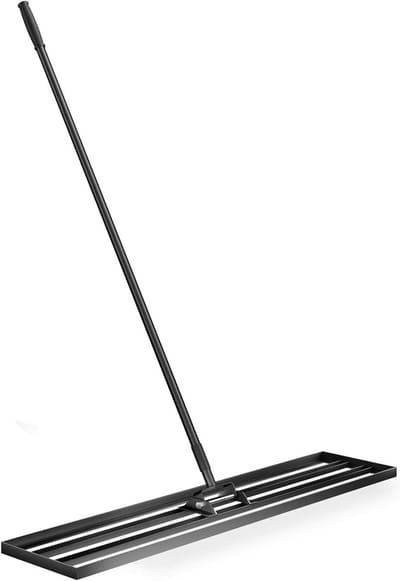 Bodem egaliseren hark - Tuin schuiver - Gazon onderhoud - Lichtgewicht aluminium - 2 meter steel - Zilver