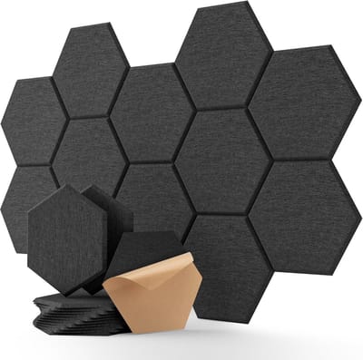 Zelfklevende Akoestische Panelen voor Geluidsisolatie – 12 Stuks – 30 x 26 x 1 cm