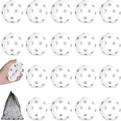 Oefen Honkballen - Plastic Ballen - Sport Training - Hol Ontwerp - 18 Stuks - Wit
