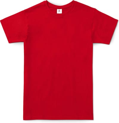 B&C Exact 150 Heren T-Shirt - Rood - Extra Small - Korte Mouwen