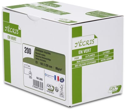 GPV enveloppen 'ERAPure' C5 162 x 229 mm, wit, zonder venster, zelfklevend, 200 stuk