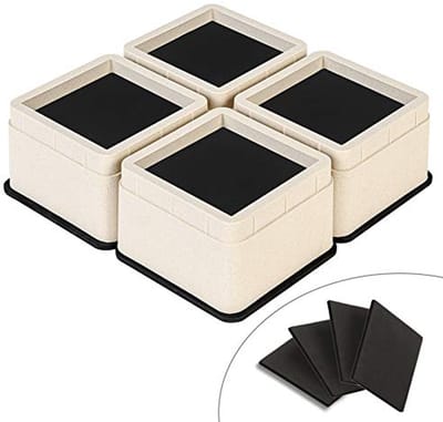 Meubelverhogers voor Bedden - Zware Belastbare Verhogers, Verstelbaar tot 14,6 cm - Set van 4 Stuks