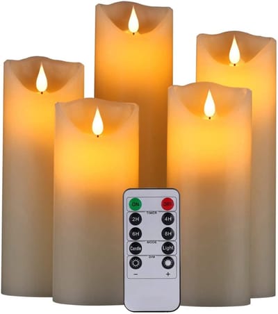 YOR® LED Kaarsen Oplaadbaar - Nep Kaarsen - Wit - ‎‎36cm x 9cm x 24cm