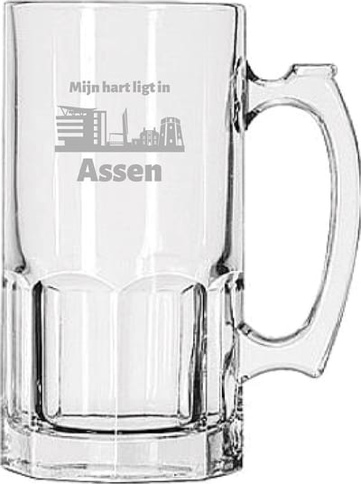 Gegraveerde Bierpul 1ltr Assen