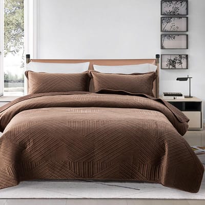 Pluche Fluweel Dekbedset, Sprei op het Bed, Geborduurd Dekbed, Lichtgewicht Gevuld Bedkleed, Padded Dekbedden, King 3 Delen 3PCS Set 240x250cm