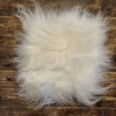 WOOOL Schapenvacht Chairpad - IJslands Wit (38x38cm) VIERKANT - Stoelkussen - 100% Echt - Eenzijdig