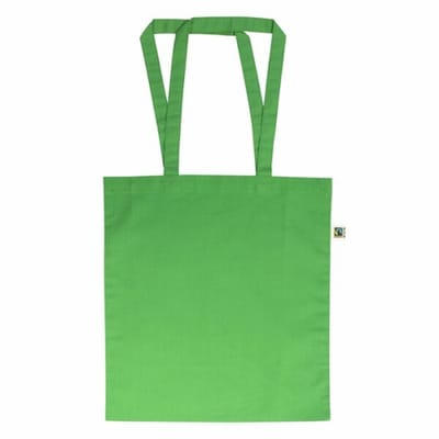 20 stuks Katoenen draagtas-Tote bag FAIRTRADE met lange hengsels, kleur Groen